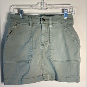 Faherty XSmall Fatigue Green Utility‎ Mini Skirt Organic Cotton Pockets Womens